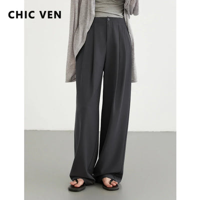 CHIC VEN Women Pants New Casual High Waisted Female | SAMAG