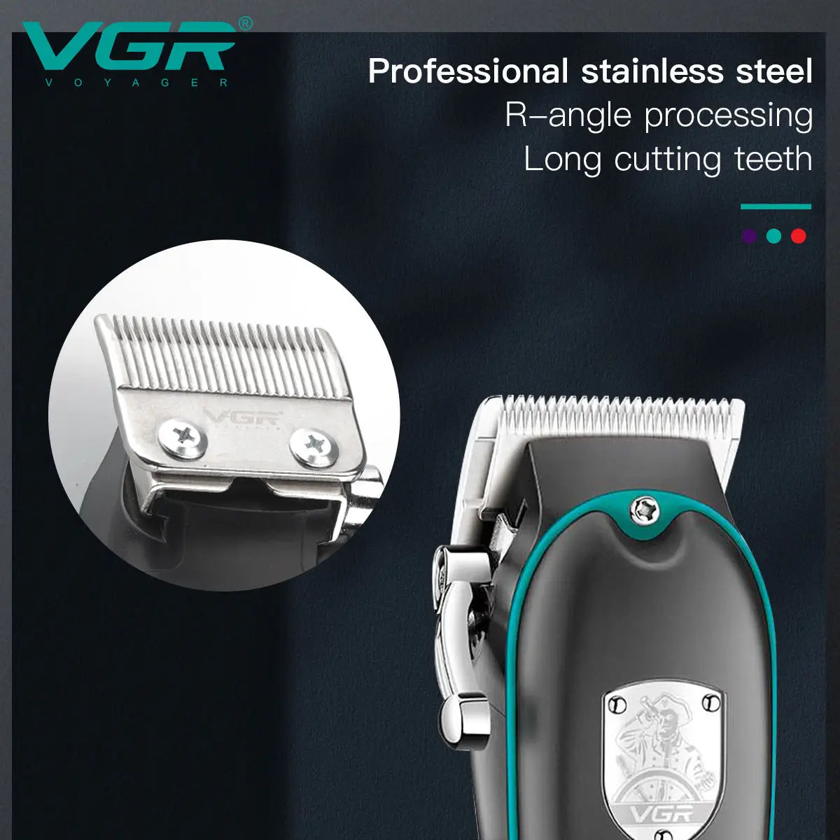 VGR Professional Electric Hair Clipper with Super Power Direct Insertion Hair ClipperMetal Blade Cleaning and Hair Removal V-123