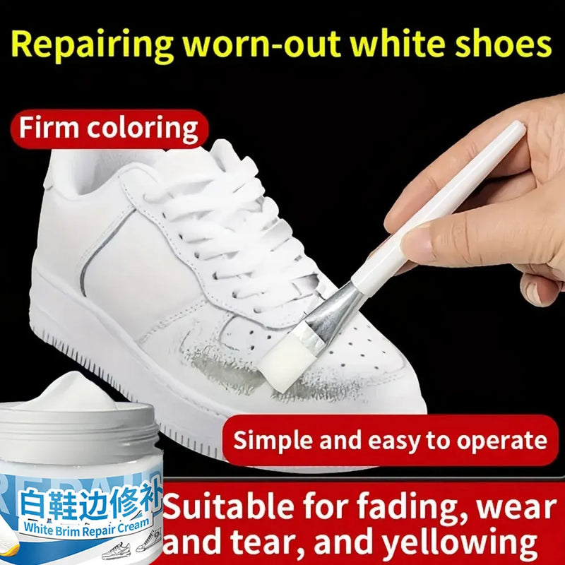 New White Shoe Edge Restorer 50g Professional Shoe Repair Cream for Sneakers Boots Leather Simple Peration Easy Apply Color Fix