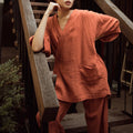 100% Cotton Gauze Women Pajama Robe Sets Spring Autumn | SAMAG