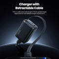 Toocki 67W GaN Charger With Retractable Type-C Cable Digital Display PPS PD3.0 Fast Charger for iPhone 17 16 Samsung S25 S24