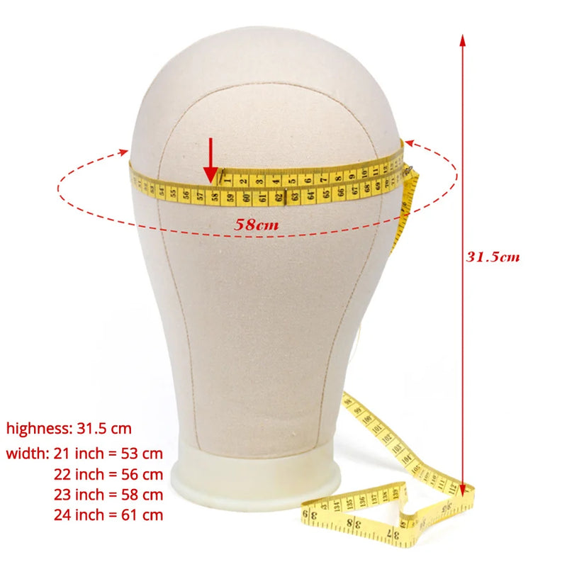 Alileader Training Mannequin Head Canvas Block Head Display Styling Mannequin Manikin Head Wig Stand Free Get T Needle Holder