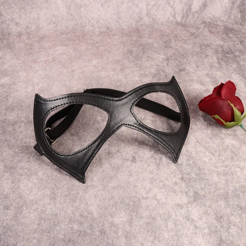 Catwoman Mask Masquerade, Face Cat Kitten Leather Mask for Women Women Girls Cosplay Mask for Halloween Carnival Party