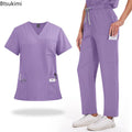 Summer Short Sleeved Hospital Doctor Uniforms Spa Uniforms Dental Clinic Medical Scrubs Suits Pet Grooming Veterinary Nurse Sets