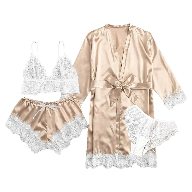 European and American Sexy Women's Pajamas Four-piece | SAMAG
