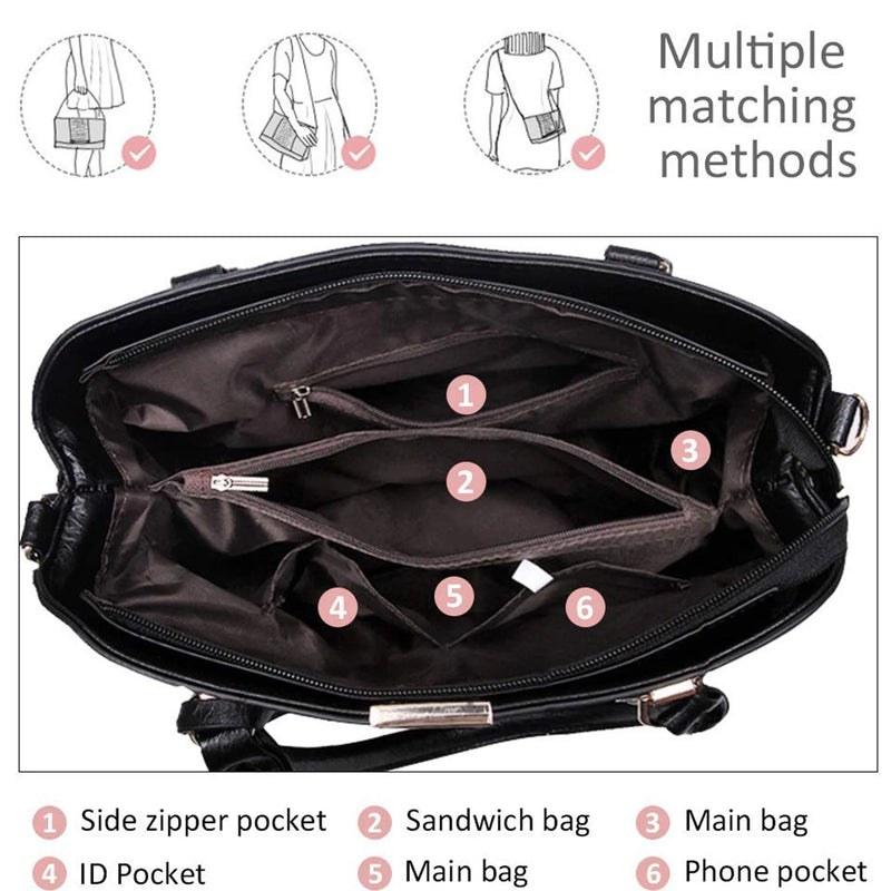 Pahajim Fashion Women's Handbag PU Leather Adjustable Handle Satchel Shoulder Bags Ladies Tote Casual for Outdoor Working Gifts for Women