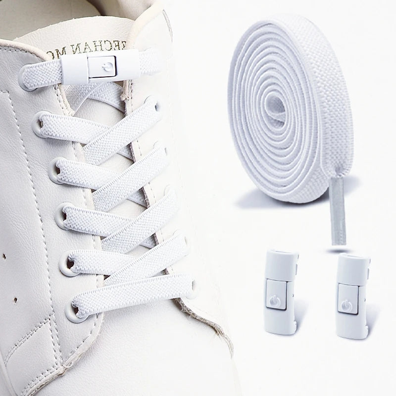 No Tie Shoe Laces Elastic Laces Sneakers Tennis Lock Shoelaces Without Ties Unisex Kids Adult Flat Shoelace Shoe Accessories