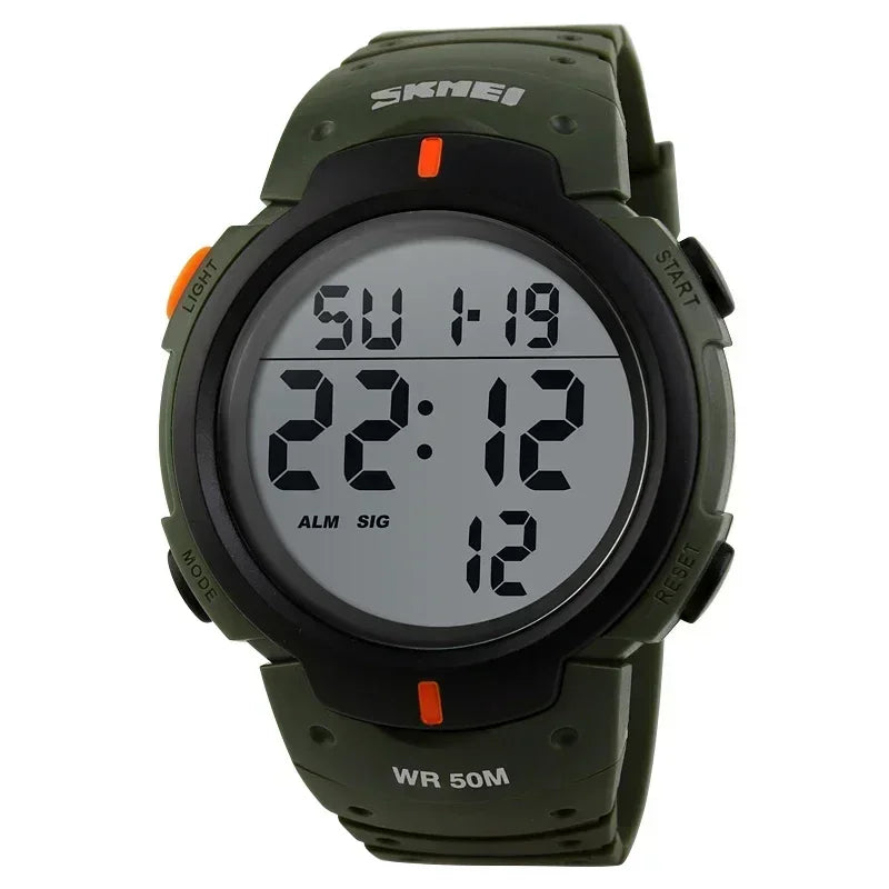 SKMEI 1068 Calendar PU Strap 5Bar Waterproof Digital Watch reloj hombre Outdoor Sport Watch Men Big Dial Fashion Simple Watches