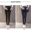 Maternity Pregnancy Skinny Trousers Jeans Pants Elastic Pregnant Women's Feet Stomach Lift  Stretch Denim
