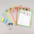 2-10pcs Document Storage Bag Reusable Waterproof Clear Color Random File Folder Dry Wiping Kids Drawing Board for School Office