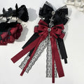 1Pcs Dark Lace Bow Hair Accessories Red Black Cross Love Hair Clip Gothic Lolita Headwear Accessories Butterfly Hair Clip