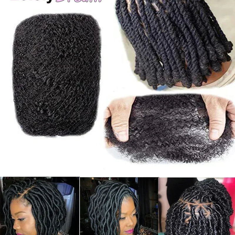 Afro Kinky Bulk Human Hair 50 Gram 100 Real Remy Mini Twist Dreadlock Natural Black Unprocessed Soft Texture Pre Stretched