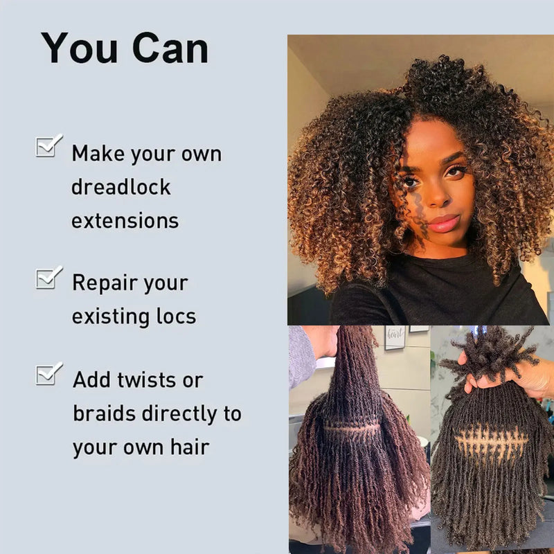 Ombre Brown Afro Kinky Curly Bulk Human Hair For Braiding #30-#1-#30 Crochet Braiding Hair Extensions Locks For Braids No Weft