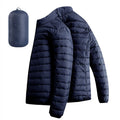 Men Hiking Down Cotton Jacket Hooded Lightweight Parkas Zip Pocket Fashion Outerwear Casual Padded Jacket and Coat Men Winter