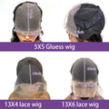 250 Density 13x4 13x6 HD Transparent Lace Frontal Wig Brazilian Wigs Human Hair 5x5 Gluess Wig Bone Straight Hair  For Women