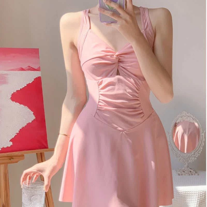 Sexy Halter Neck One Piece Swimsuit Women Elegant Modest | SAMAG
