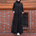 Muslim Abayat Fashion Print Cotton Linen Long Vintage | SAMAG