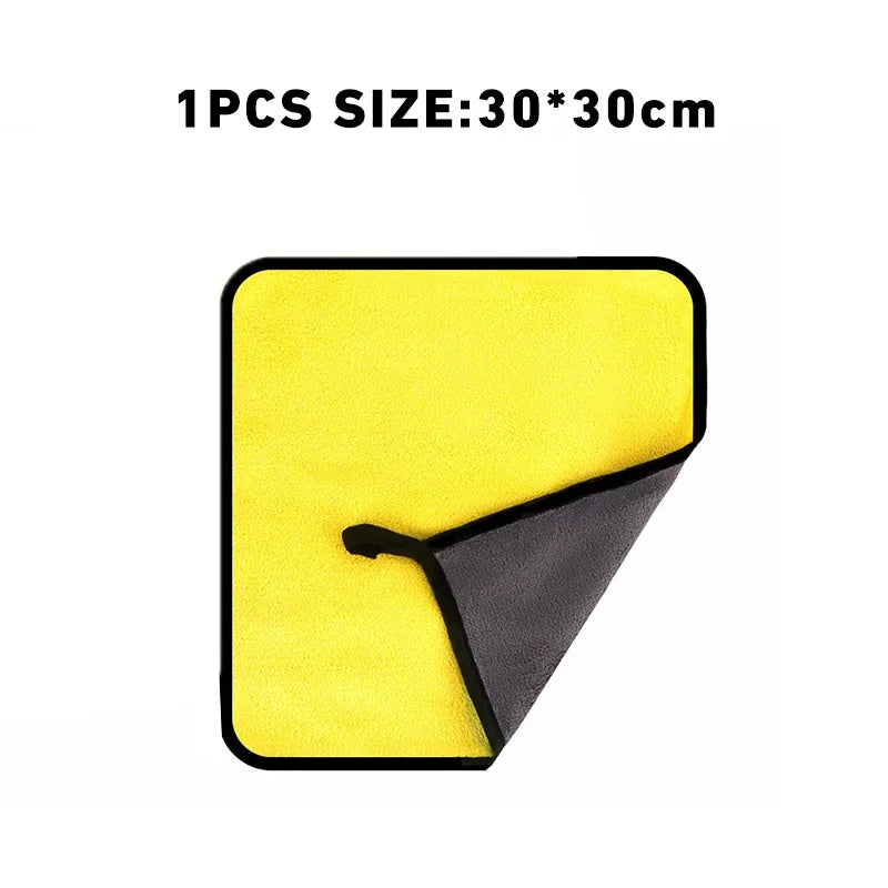 1/3/5/10PCS Car Wash Towels Cleaning Cloth Absorbent Dry Cloth General Purpose Microfiber Towel Thickened Yellow 30/40/60cm