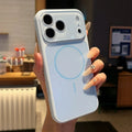 Fashion Liquid Silicone For Magsafe Magnetic Phone Case For iPhone 17 16 15 14 13 Pro Max Large Window Lens Glass Protect Cover