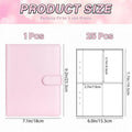 A5 Notebook Photocard Binder with 4 Pockets Sleeves, 6 Ring  PU Leather Binder Loose Leaf Personal Organizer Photo Binder Book