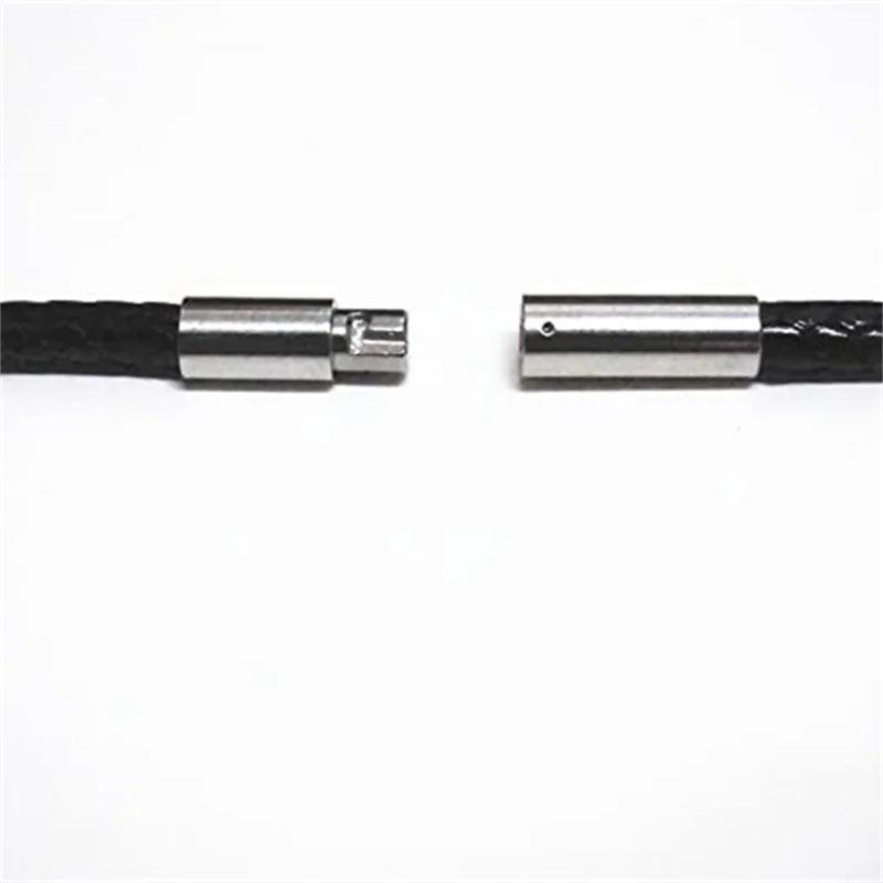 1.5/2/3mm Black Red Bracelet Stainless Steel Clasp For Women Man Couple Leather String Homme Hand Thread Male Jewelry Trending