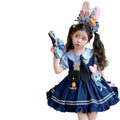 Judy Officer Costumes Short-Sleeved Lolita Dress Girls Halloween Carnival Zootopia Rabbit Cosplay Fancy Dress Birthday Gift