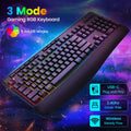 FocusOnPC K787 2.4G Tri-Mode Wireless Gaming Keyboard, 104 Keys RGB Backlit, Ergonomic USB-C Plug-and-Play Keyboard, 1900mAh Battery, Auto Sleep & Low Battery Alert, Silent Typing for Game