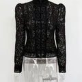 Tossy Summer Lace Printed Shirts Tops Female Hollow Out - View 9 | SAMAG