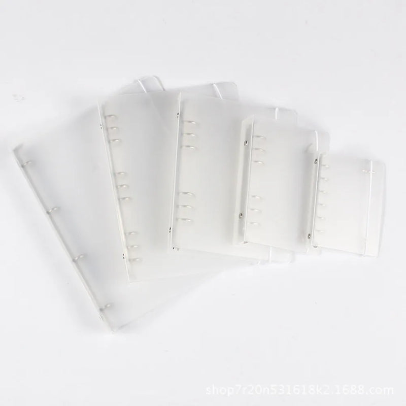 A6 Frosted Loose-Leaf Binder Folder Premium PP File Folder Semi Transparent Elastic Band Office Supplies for School Business