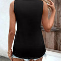 Casual Women's Sleeveless V Neck Tank Top Loose Fit Lightweight Breathable Blouse for Summer Beach Vacation Office Daily Wear