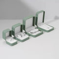 Oirlv Green Leather Jewelry Organizer Wedding Ring Box Pendant Bracelet Necklace Storage Case Gift Packaging Display Box