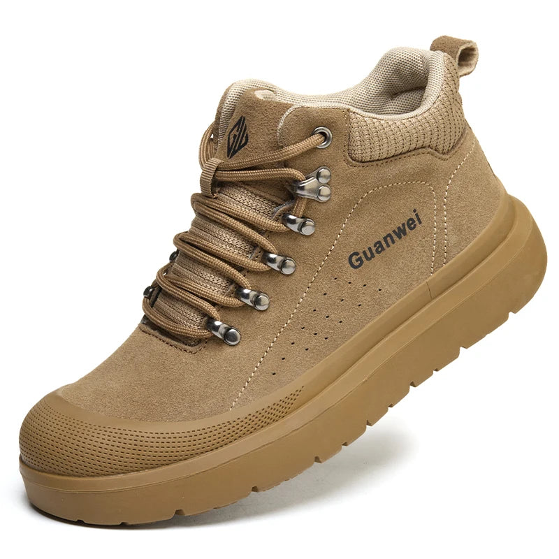 Welding Shoes Men Indestructible Work Safety Boots Cow Leather Steel Toe Safety Shoes Men Security Protective Work Shoes