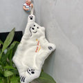 Polar Bear Hand Wiping Towel Super Absorbent Hanging Kitchen Towel Coral Design Thick Cartoon Hand Towel