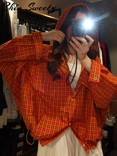Casual Plaid Hoodies Women Jacket Elegant Long Sleeve | SAMAG