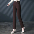 Women's Black Stretch Suit Pants, Fashion Purple Slim - View 8 | SAMAG