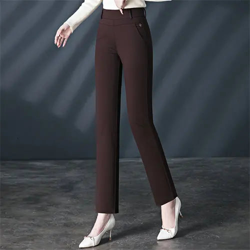 Women's Black Stretch Suit Pants, Fashion Purple Slim - View 8 | SAMAG