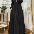 ZANZEA Muslim Modest Maxi Dresses Women Elegant Ruffles | SAMAG