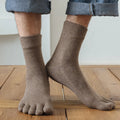 5 Pairs Winter Wool Toe Short Socks Man Solid Soft Elastic Endurable Sweat-Absorbing Thick Thermal Keep Warm 5 Finger Socks