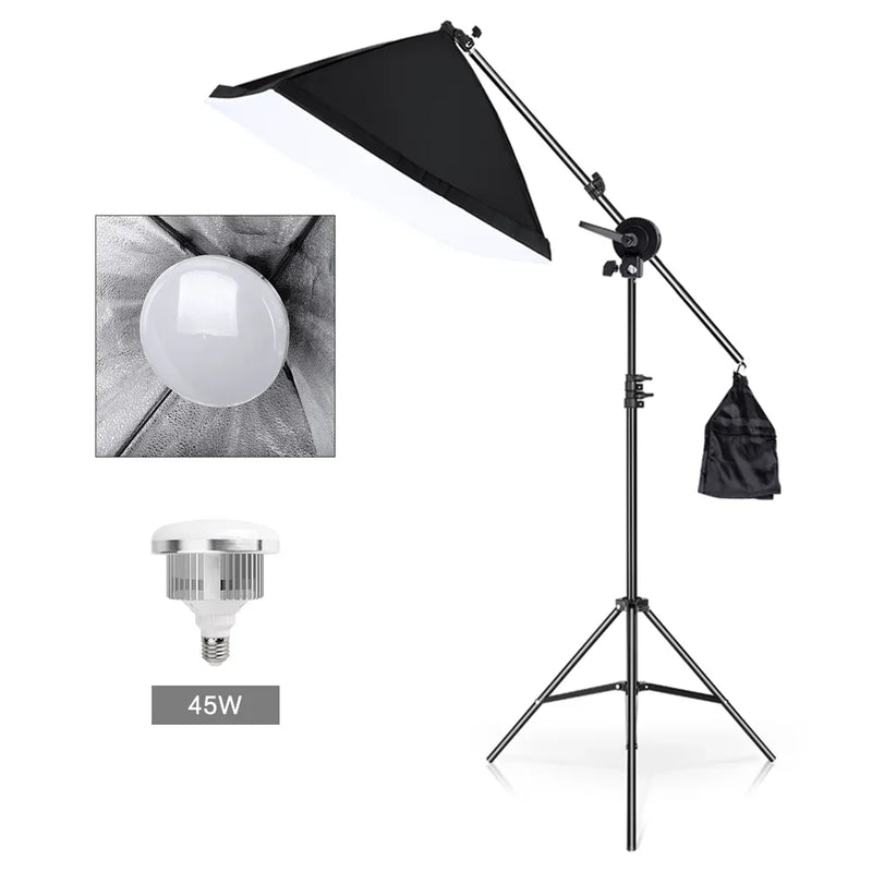 Photo Studio Kit Tripod Light Stand Cross Arm With Weight Bag Photo Studio Accessories Extension Rod 53 -133CM Backdrop Stand
