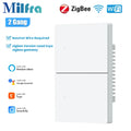 Milfra Zigbee WIFI Light Switch 1/2/3/4/6 Gang Smart Switch Voice Control Work With Alexa Google Home Tuya Control With Neutral