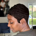 Sale Human Hair Wig Short Straight Human Hair Wigs Pixie Cut Straight Short Bob Wigs For Women  Brazilian Human Hair Machine