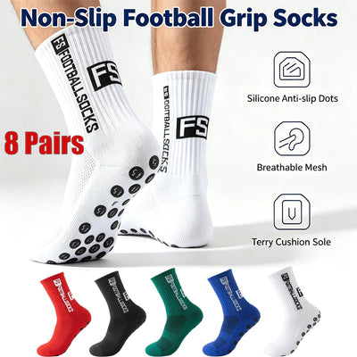 New Football Socks Non Slip Grip Mid Tube Sports | SAMAG