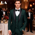 ULBYANRY Mens 3-Piece Suit Set (Jacket Vest Pants) Formal Business Tuxedo XXS-7XL Tailored Party Prom Wedding Suits