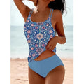Women's Printed Boho Tankini Set High-Waist Two-Piece | SAMAG