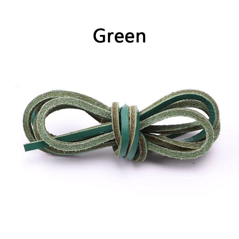 1 Pair Retro round Leather Rope Shoelaces Durable Flat Combination Sports Training Shoe Laces for Footwear