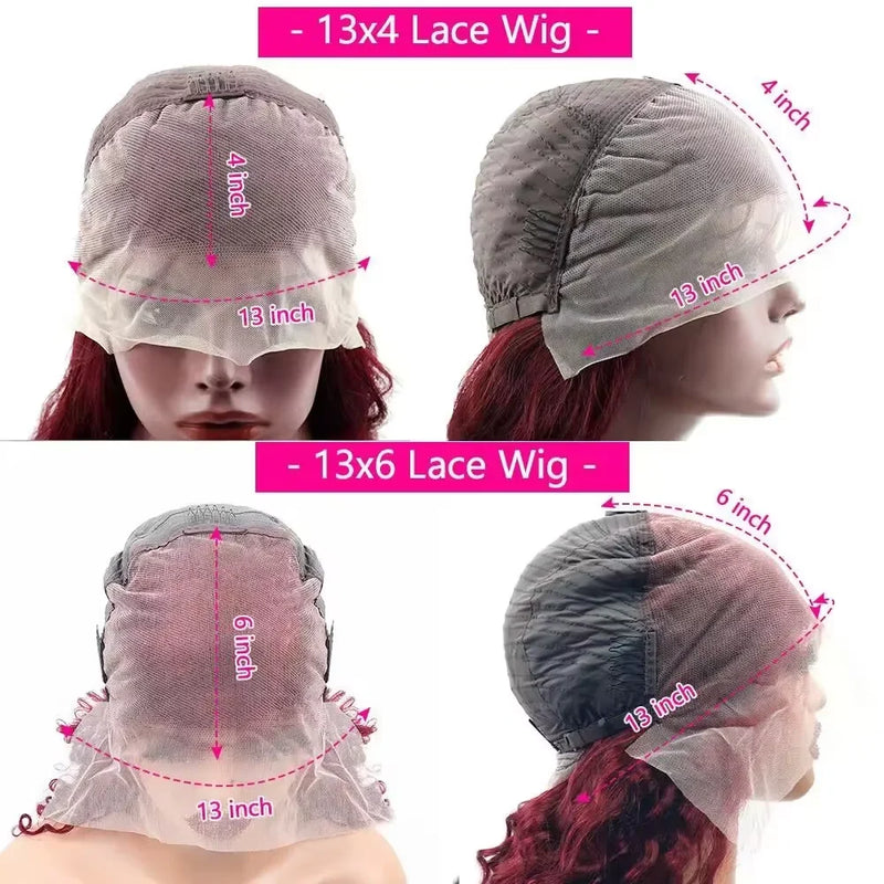 99J Straight Human Hair Wigs 13x6 HD Lace Frontal Wig Burgundy Human Hair Wig 13x4 HD Lace 220 Density Human Hair Wigs For Women