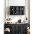 French Rustic Style Home Decor Wall Mounted Black Shelf Rack Solid Wood Storage - View 6 | SAMAG
