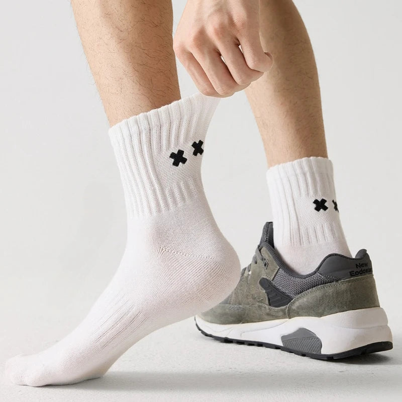 Pairs Men's Spring Autumn Mid Tube Socks Pure Cotton | SAMAG
