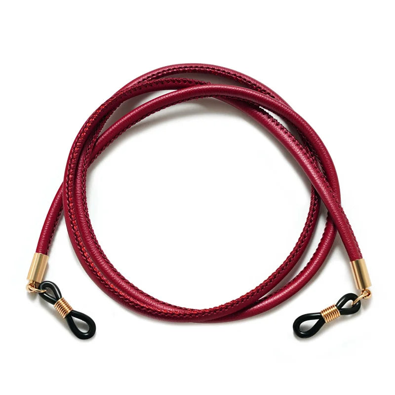Sunglasses Lanyard Strap Necklace Braid Leather Eyeglass Glasses Chain Leather Cord Reading Glasses Eyewear Accessories