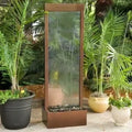 l Tempered Glass Led Mirror Waterfall Wall Fountain Water Bubble Fall Wall Indoor customized product